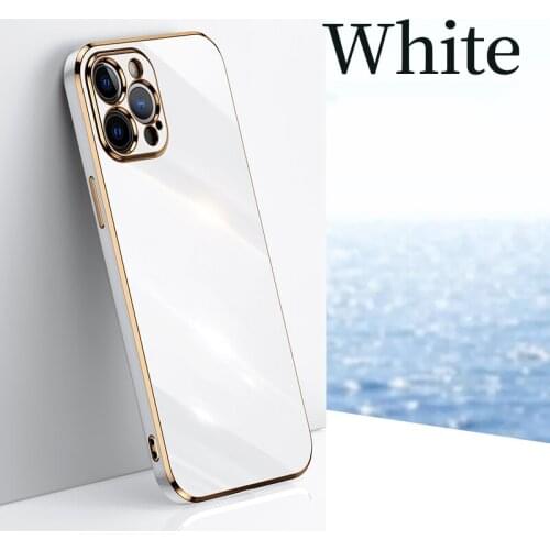 Luxury Cute Square Plating Silicone Phone Case For iPhone 13 12 11 Pro XS max SE XR 8 7 6 Plus Ultra-thin Lens Protection Coque