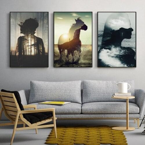 Nordic Modern Light Luxury Abstract Poster Landscape Character Animal Living Room Bedroom Home Decoration Frameless Art Painting