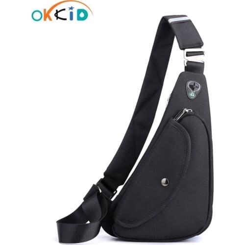 OKKID sling chest bag single shoulder bags for men small messenger bag boy mini travel bag cross body bags high reflective strip