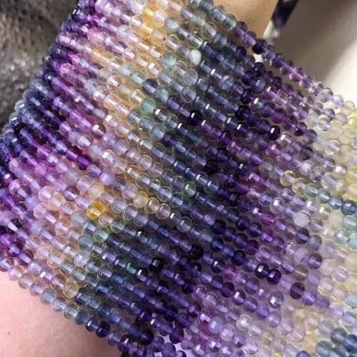 Loose beads Gradient color purple Fluorite pumpkin Faceted 3*4mm for DIY jewelry making loose beads FPPJ wholesale nature