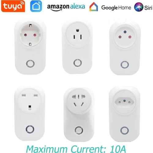 Tuya WiFi Smart Socket Mobile Outlet 10A Removable Power Switch Remote ON OFF Timing Voice Control via Alexa Google Home Siri