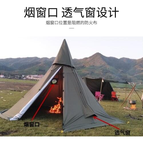 Manufacturers Direct Selling 6 Angular Pyramid Outdoor Tent 4 People Camping Windproof Water proof Park Large steeple top Tent