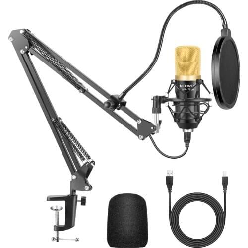 Neewer USB Microphone for Windows and Mac with Stand, Shock Mount, Pop Filter,Kit for Broadcasting and Sound Recording (Black)