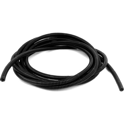 UXCELL Hot Selling 3 Meters Length 5mm Inner Dia 7mm Outer Dia Black Flexible Insulated Corrugated Conduit Tube Wire Tubing Hose