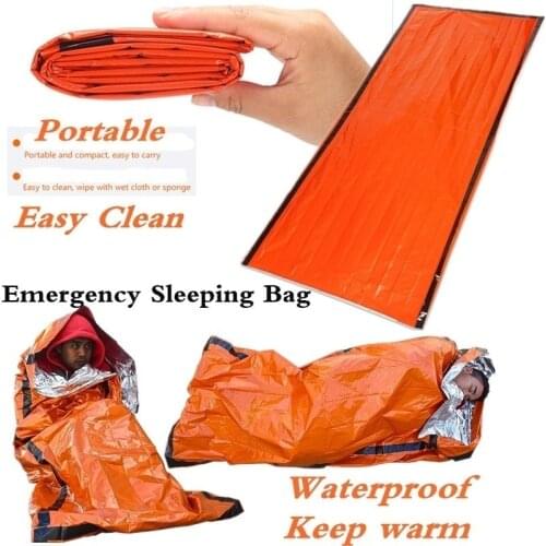 Waterproof Lightweight Thermal Emergency Sleeping Bag Sack - Survival Blanket Bags Camping, Hiking, Outdoor, Activities
