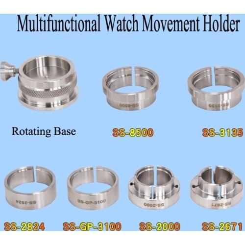 Free Shipping Stainless Steel Rotatable Watch Movement Seat Holder Tool For ETA 2824/2671/7750/2000/8500/3100/3135 Movement