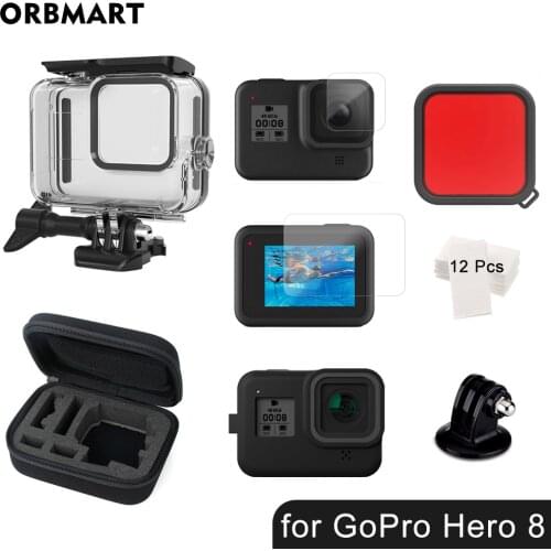 60m Waterproof Case for GoPro Hero 8 Black Underwater Dive Housing Protective Diving Cover Mount for Go Pro 8 Camera Accessories