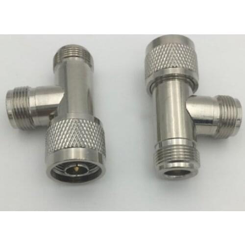 1pc RF Connector 3 way N Male to 2 Two N female T Type adapters