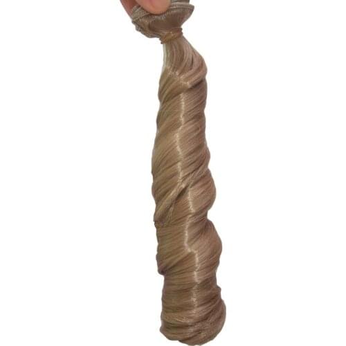 1 pieces thick doll curly Hair 15*100cm Natrual khaki Color light brown Wig for BJD Doll hair