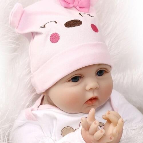 22 inches 55 cm Nurturing Dolls Lifelike Reborn Baby Full Silicone Toy U7EE
