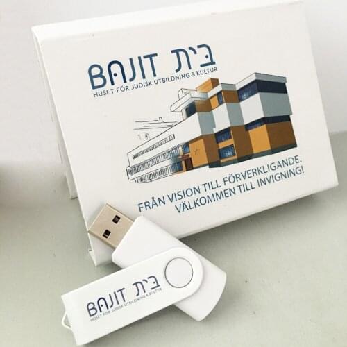 25PCS/Lot White Twister 16GB USB Flash Drive with Customized Logo Printing for Promotional, Gift Cardboard Box