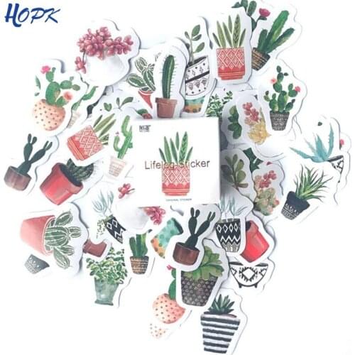 45 Pcs/Set Green Plant Cactus Mini Paper Sticker Decoration DIY Ablum Journal Diary Scrapbooking Label Sticker Stationery