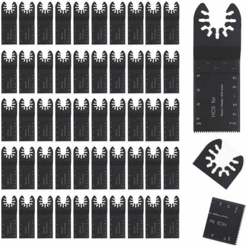 50Pcs Universal Multi Oscillating Saw Blades for RIDGID CRAFTSMAN BOSCH TCH Renovator Power Cutting Multimaster Woodworking Tool
