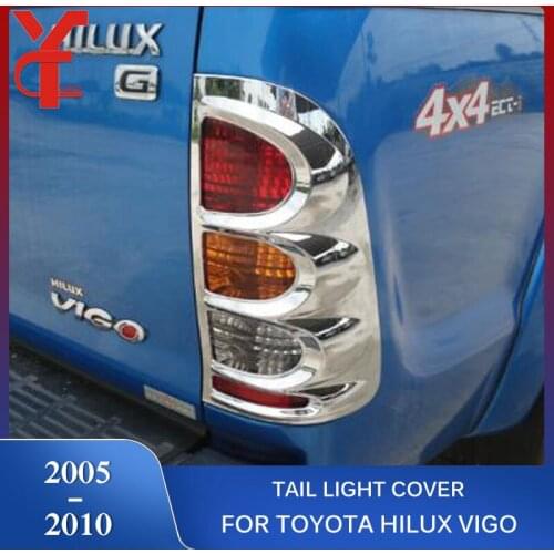 ABS Chrome Tail Lights Cover Strips Trim For Toyota Hilux Vigo SR5 MK6 2005 2006 2007 2008 2009 2010 accessories