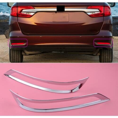 ABS Chrome Style Car Rear Fog Light Frame Trim Moulding Styling Fit For Honda Odyssey 2018 2019 2020