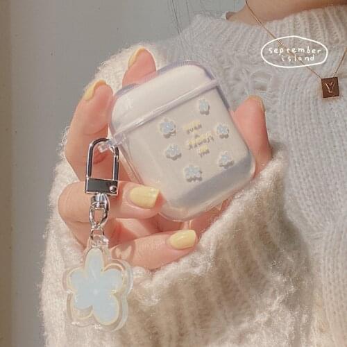 Text Heart Print Case For Apple Airpods 2/1 Cover Cute Daisy Flower Soft Clear Case For Airpod Earphone Capa For Airpods Pro Box