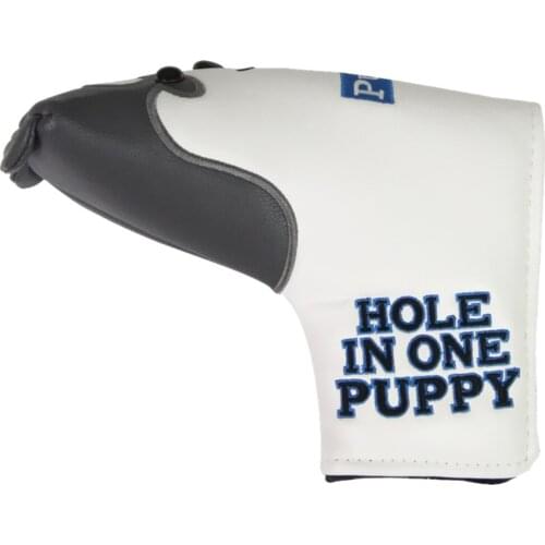 Golf Blade Putter Cover Puppy Headcover PU Leather Magnetic Closure Sleeves Golfer Gift Present Head Cover Golfer Gift