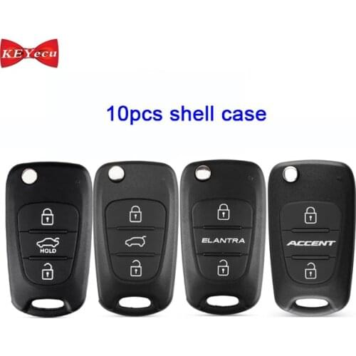 KEYECU 10x for Kia Soul Cerato Koup Sportage Rio Sorento for Hyundai I30 IX35 I30 I40 Accent Elantra Verma Remote Key Shell Case