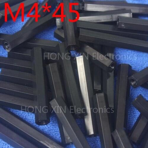 M4*45 Black 1pcs Nylon Standoff Spacer Standard M4 Plastic Female-Female 45mm Standoff Repair accessory High Quality