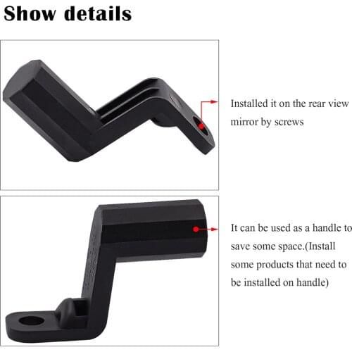 Motorcycle Rearview Mirror Extender Bracket For Phone Holder Mount Clamp
