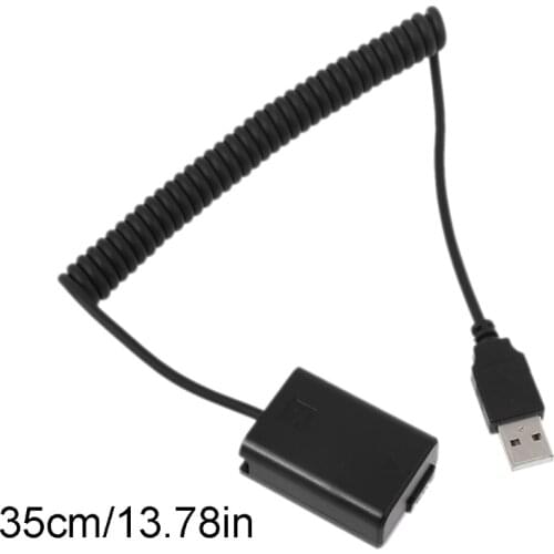 K92F USB to NP-FW50 Dummy Battery Eliminator Power Supply Spring Cable for -Sony A7 A7RII A6500 A6400 A6300 A6100 A6000