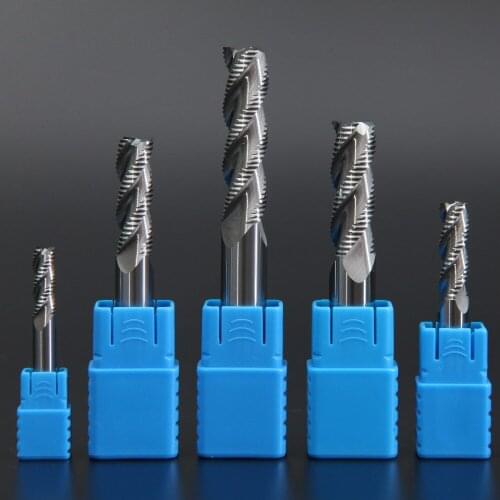 LIJUN 4mm 6mm 8mm 10mm 12mm HRC55 3 flutes Roughing End Mills Milling cutters CNC rough Tools Carbide router bits milling bits
