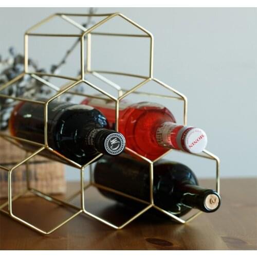 Creative Geometric Red Wine Storage Rack Metal Simple Household Grape Wine Shelf Restaurant Tableware Bar Tool Wine Rack 1pcs
