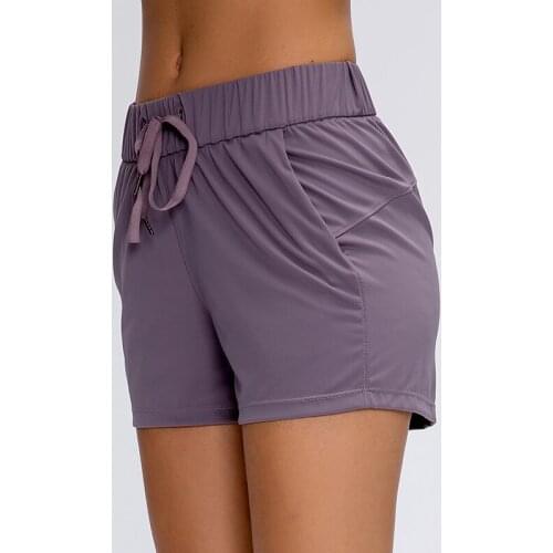Butter Soft Naked-feel Workout Sport Running Shorts Women Waist Drawstring Training Fitness Shorts with Pocket XS-XL