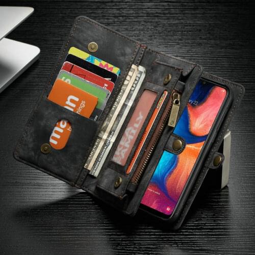 CaseMe Multi-Function Original Case For Samsung Galaxy A20e 2 in 1 Detachable TPU Wallet Case For Samsung A20e Flip Cover Cases