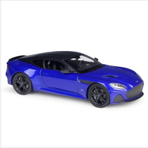 Welly1: 24 Aston Martin DBS superlaggera sports car simulation alloy car model childrens toy birthday gift blue car