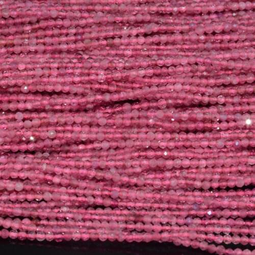 Natural Clean Pink Tourmaline Faceted Round Beads 2.3mm~2.5mm