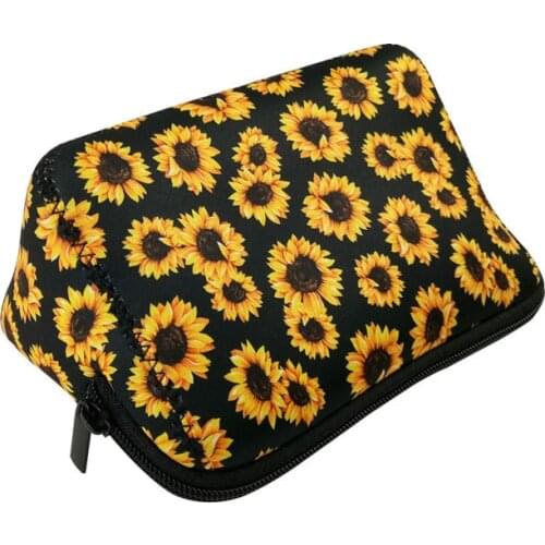 Neoprene Euramerican Cosmetic Bag Flower Storage Bag Rose Baseball Bag Fashion Zero Purse Plaid Cloth Bags