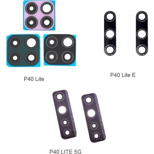 New Back Camera Glass For Huawei P40 Lite E/Y7P 2020 5G Rear Camera Lens Glass For Housing With Sticker Adhesive Glue