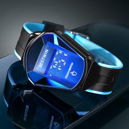 New Fashion Mens Electronic Watch Mens Waterproof Luminous Trend High Grade and Handsome Black Technology Students Watch