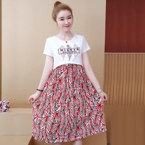 New Maternity Dresses Out Short-sleeved Breastfeeding Pregnant Tide Mother Floral Dresses Or Pregnant Women Summer Dress Skirt