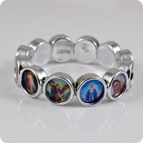 NEW DESIGN 15mm Icon Bracelet JESUS SAINTS Maria Angel Catholic Fashion Religious Jewelry