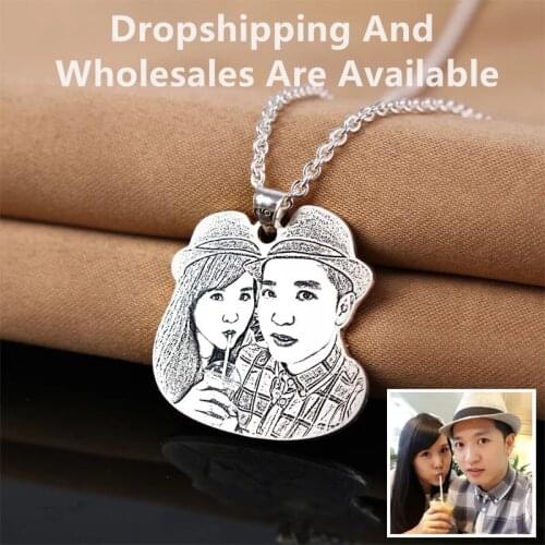 Personalized Custom Photo Necklace Pendants Customized 925 Sterling Silver Necklace Best Memorial Valentines Day Gifts