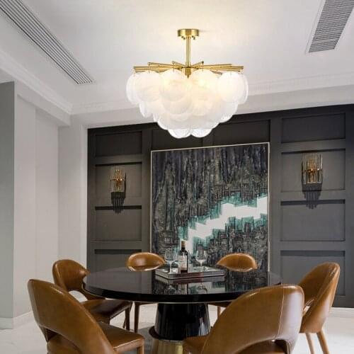 Nordic Luxury Glass Chandelier for Living Room Postmodern Simple Design Personality Restaurant Villa Led Chandelier Fixtures