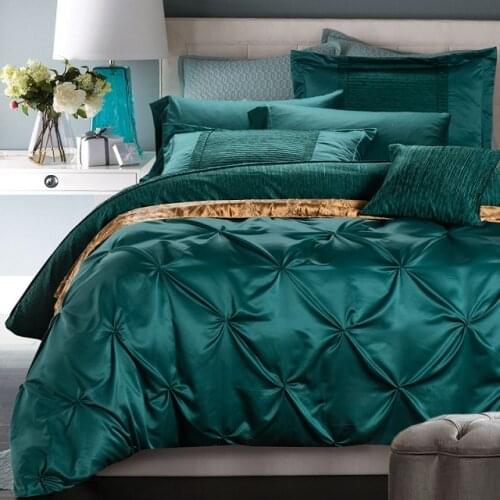 Luxury bedding set blue green duvet cover bed in a bag sheets bedspreads queen king size double designer quilt linen bedsheet