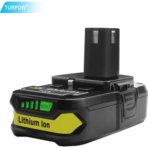 Turpow For Ryobi 18V 3000mAh P107 Li-ion Rechargeable Battery Replacement Ryobi RB18L25 P100 P102 P103 P104 P105 P108 L10