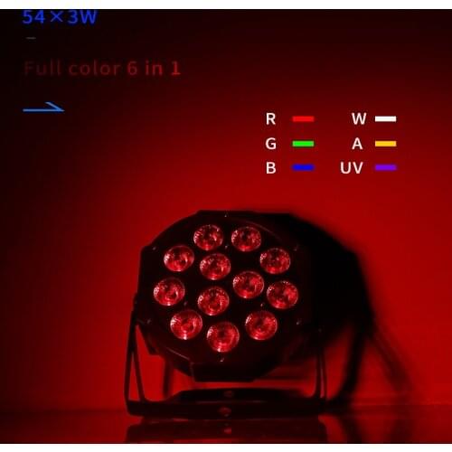 12x12W led Par lights RGBWA UV 6in1 flat par led dmx512 control Can Par 64 led spotlight dj projector wash lighting stage light