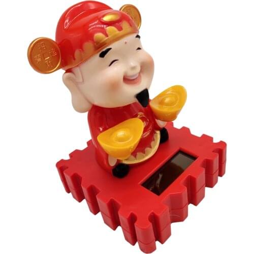 Solar Power Dancing Wealth Fortune God Swing Doll Figure Toys Car Decor #B