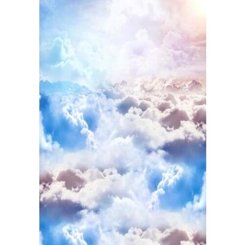 TR 150*200cm White Cloud Photography Backdrops Blue Sky with Sunshine Photography Background Newborn Baby Photo Props Fotografia