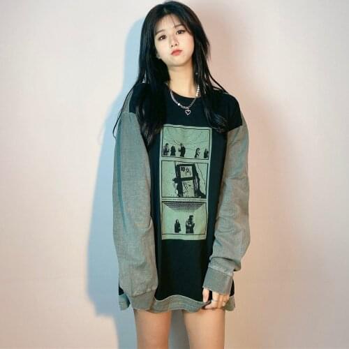 High Street Brand C.E 21ss Vintage Print Washed Patchwork Mens T-shirt Womens T-shirt Y2k Crop Top Kawaii Woman Clothes