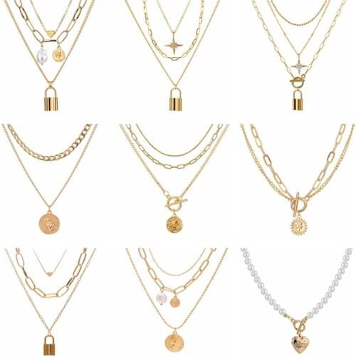 ZOVOLI Multilayer Crystal Moon Necklaces & Pendants For Women Vintage Charm Gold Choker Necklace 2020 Bohemian Jewelry Wholesale