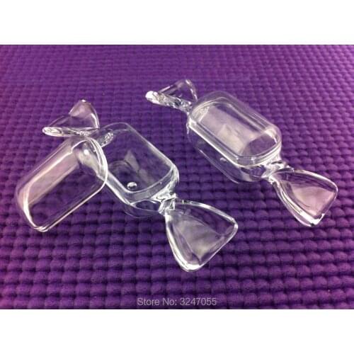 100pcs/lot 8G Candy Shape Cute Lipstick Storage Case, DIY Clear Plastic Eyeshadow Compacts, Blusher Box,Nail Art Decorations Pot