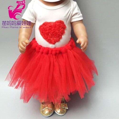 18 inch American Doll red heart dress for baby doll clothes 18" doll birthday lace dress head crwon baby gift