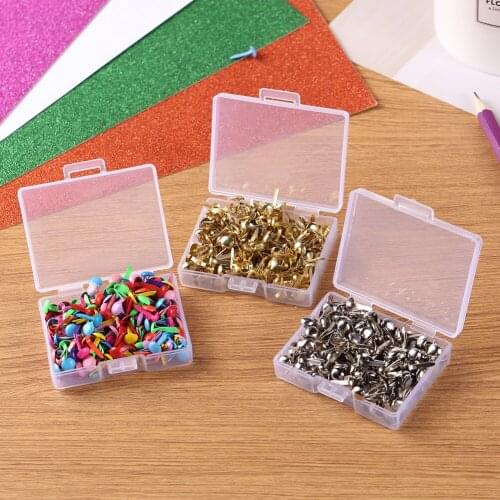 200pcs Mixed Round Scrapbooking Fastener Brad Mini Handcraft Embellishment DIY Protective Covers Wallet Supplies