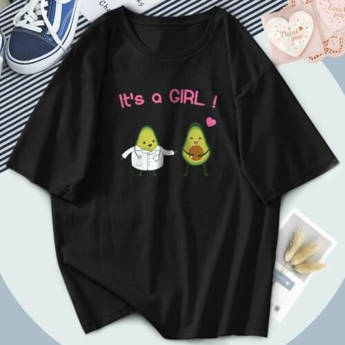 Avocado Is Pregnant With A Girl T-shirts O-Neck Print Plus Size Tshirts Women Hip Hop Cosplay Tops Tee Breathable Poleras Female