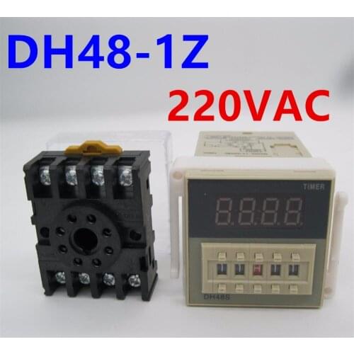 Free Shipping High DH48S-1Z Digital LED Programmable Timer Time Relay Switch DH48S 0.01S-99H99M DIN RAIL 220VAC